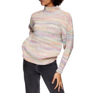 TopShop Space Dye Rainbow Chunky Turtleneck Oversized Sweater Medium